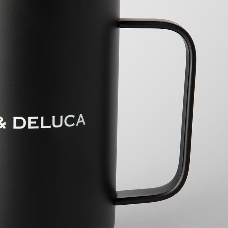 DEAN & DELUCA Stainless Steel Mug with Lid, Black, 300ml, Keeps Drinks Hot and Cold