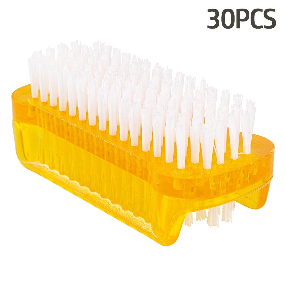10/20/30/50Pcs Plastic Nail Dust Powder Cleaning Brush Double Sided Hand Fingernail Toes Scrubbing Brush Cleaner Pedicure Scrub