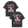 Cardi B Little Miss Drama Tour  Merch Tshirt Unisex Women Fashion Vintage Washed T Shirt Summer Casual Loose Cotton Tshirts