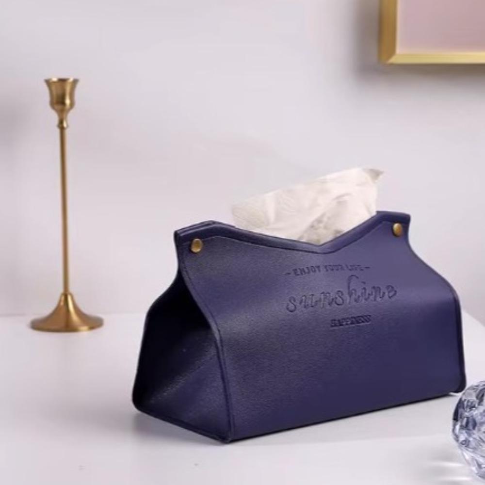 Solid Color Napkin Holder Multi-purpose Tissue Paper Storage Bag Dustproof Tissue Box  Desktop