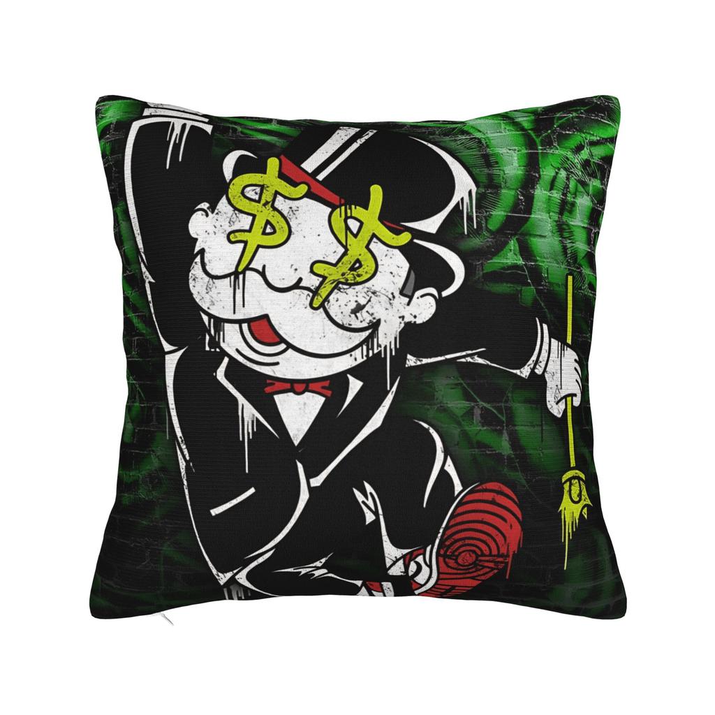 Alec Monopoly B Lucky Dragon Pillow Case Graphic Pillow Cover Retro Trendy Cushion Cover For Sofa Couch Bed Living Room