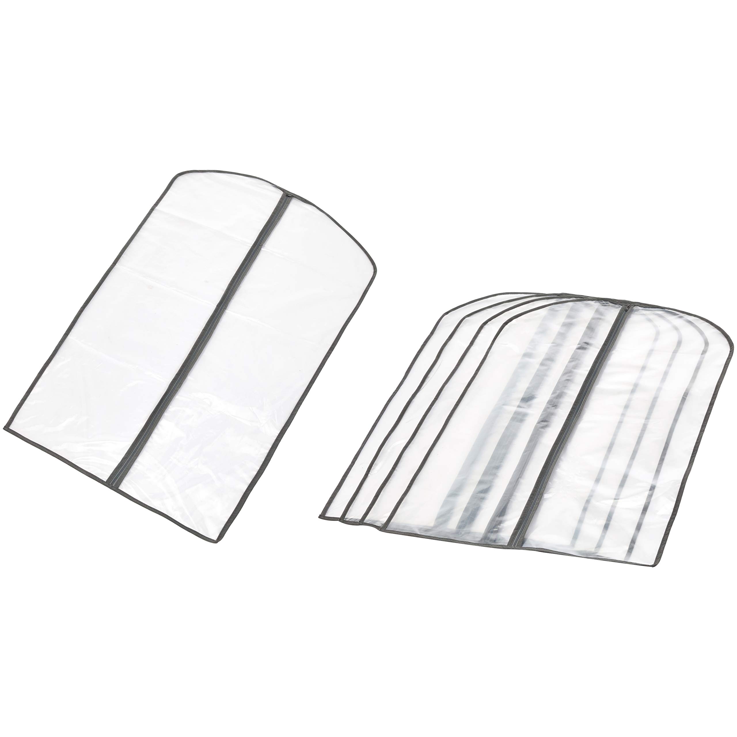 

Amazon Basic Clothing Cover with Zipper PEVA Clear Set of 5