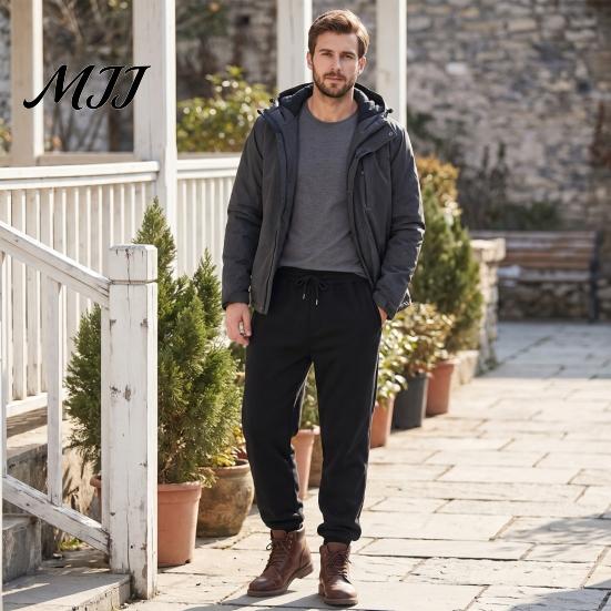 Warm Pants for Winter Sports Men Fleece Lined Joggers, Thickened Sweatpants with Ribbed Ankle Cuffs, Joggers Athletic Trousers Outdoor Daily Wear Mens
