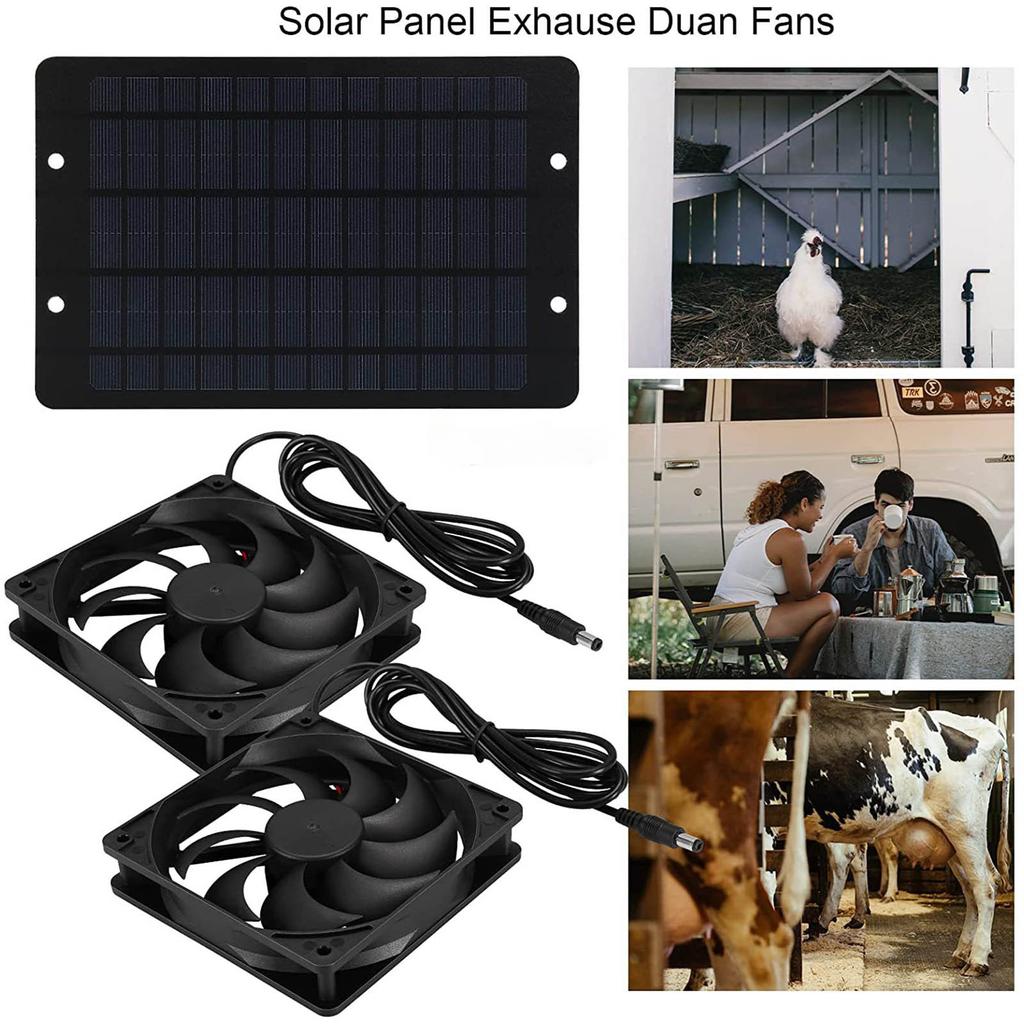 6 Calowy 12V Solarny Wentylator Wyciągowy Mini Wentylator Zasilany Panelem Solarnym Ekstraktor Powietrza do Budy dla Psa Kurnika Kampera Szklarni