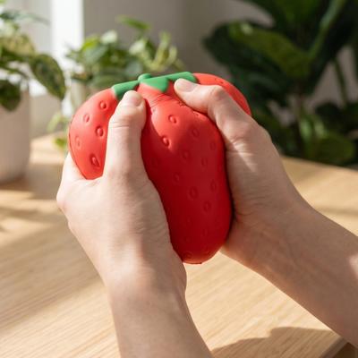Simulated Strawberry Cheese Squeeze Toy Anxiety Relieving Fruit Sensory Toy Soft Stretchy Food Focus Aid Relaxation Tools