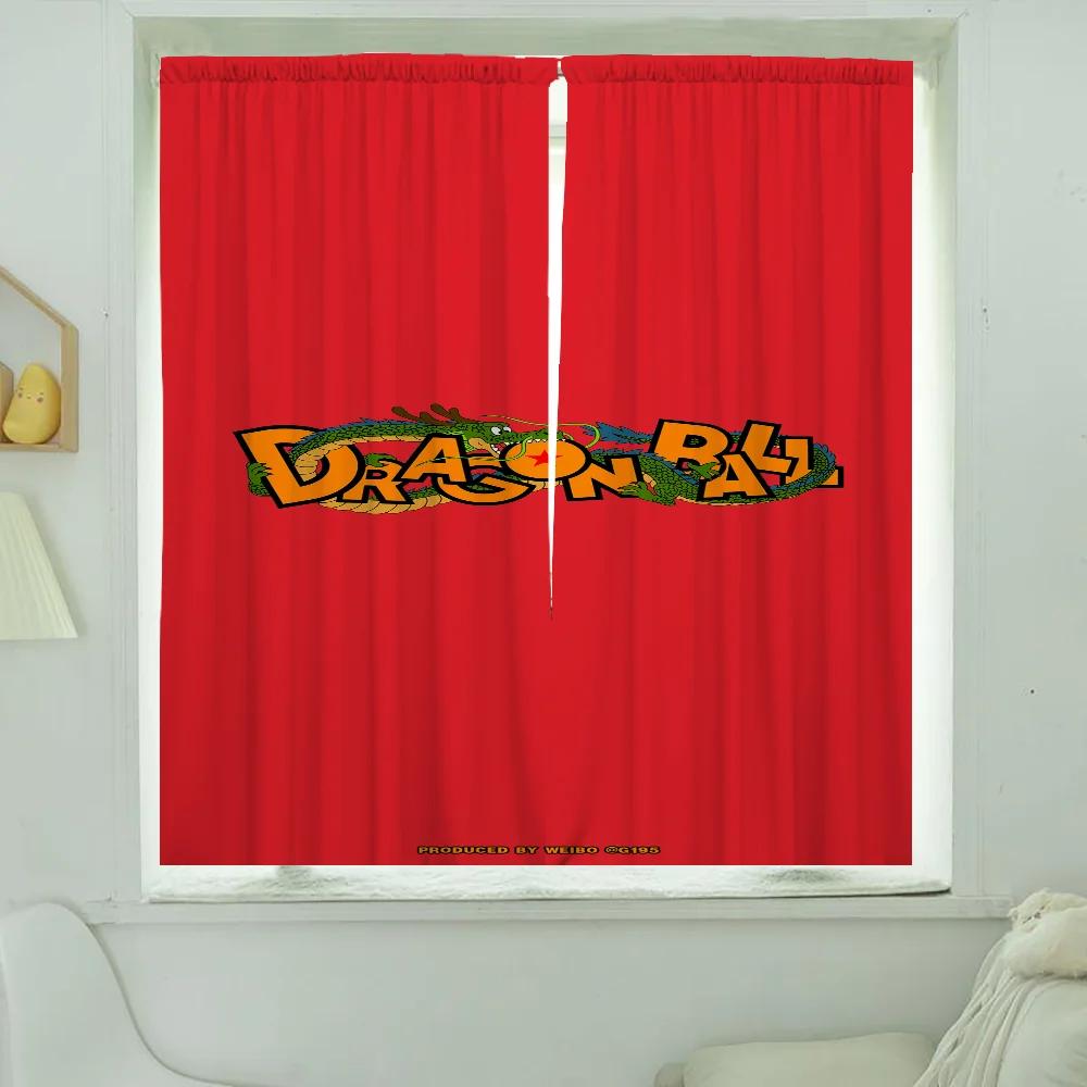 Zasłony kuchenne do wnętrza domu do salonu 2 sztuki Zasłony zaciemniające Zasłona na drzwi Dragonball Przegroda Dekoracja sypialni