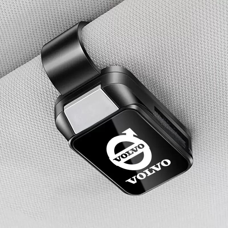 Držák na brýle do auta, klip na sluneční brýle na sluneční clonu pro Volvo XC60 S90 XC90 S60 XC40 V60 V90 S40 Volvo EX30 C40 Příslušenství