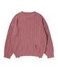 BEYOND CLOSET [Collection Line] Vintage Damaged Point Cable Knit Dull Pink
