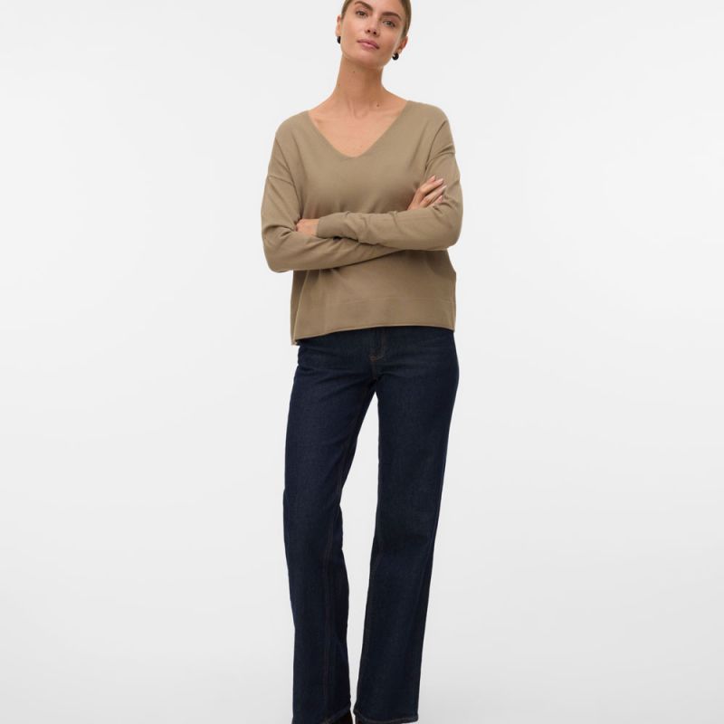 Fine Knit V-neck Sweater Breeze Mermaid Woman VERO MODA