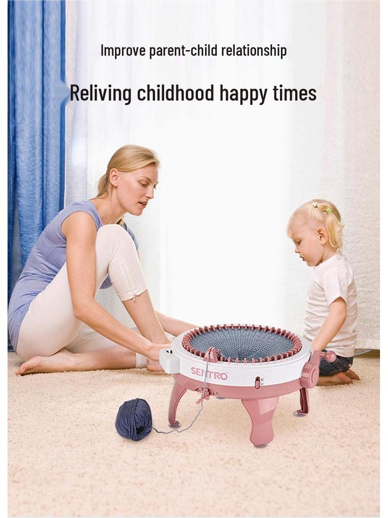 Hand-Cranked Kids Knitting Loom for Socks, Scarves, and Sweaters - Home & Kindergarten Toy