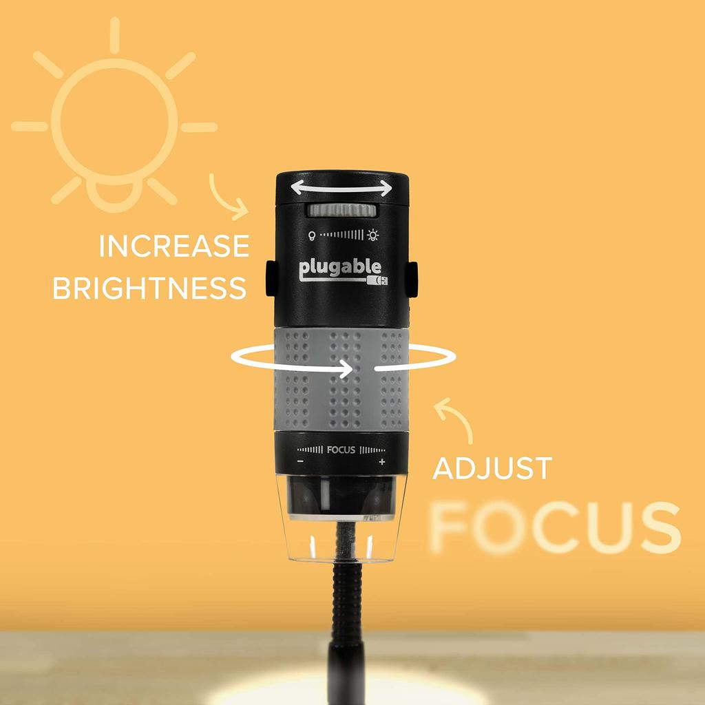 Plugable USB Microscope Digital Microscope million with removable observation can be used with 2.0 (2 pixels, 10x, 250x) - plate, Windows, macOS,