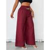 Women Fashion Vintage High Waist Loose Wide Leg Casual Long Pants