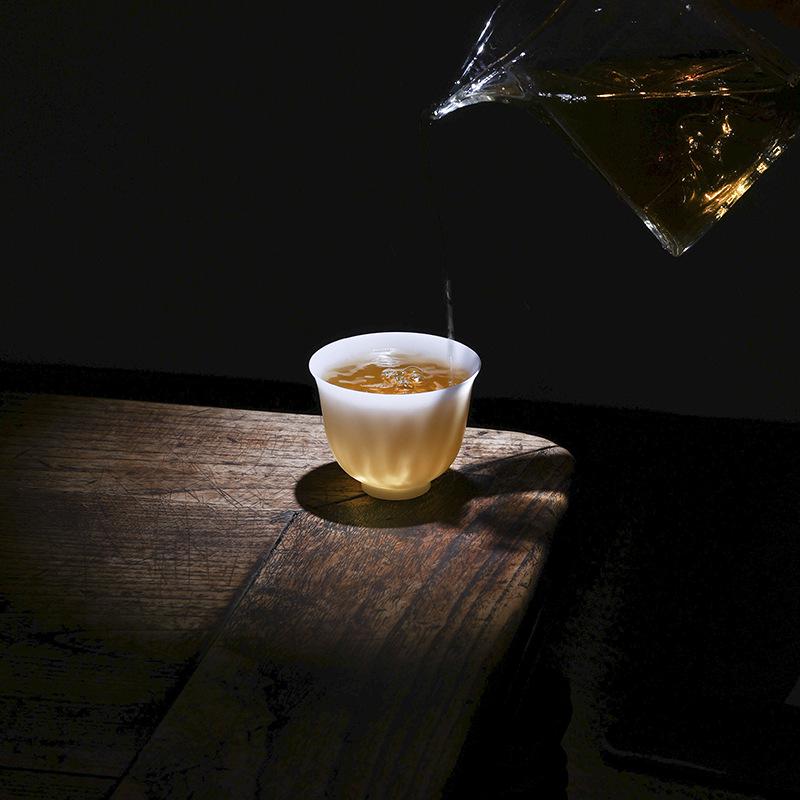 Ice Texture Porcelain Tea Cup Sale: Buy One, Get One Free - Thin-Walled Pure White Jade Style