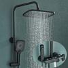 Black Shower System Rainfall Shower Faucet Fixtures Set Hand Shower Wall Mount