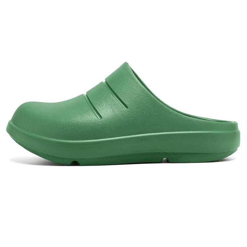 Closed Toe Rubber Slippers Couples Chef Shoes Garden Clogs Beach Thick Soles Kitchen Restaurant Working Arch Supporting