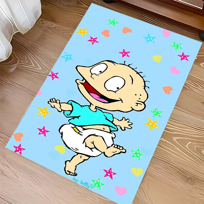1pc Rugrats Print Area Rug - Soft,Washable Non-Slip Indoor Mat for Office Chairs,Living Room,Home Office Decorative Rug
