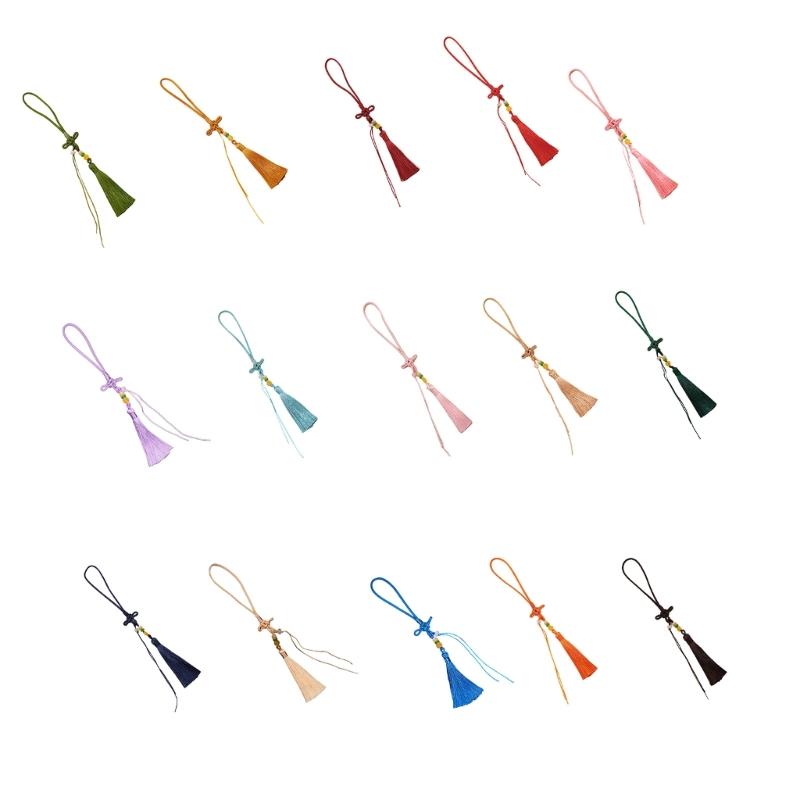Colorful Tassels Keychain Pendant Phone Strap Chinese Knot Design Stylish Accessory For Keys Backpacks or Phones