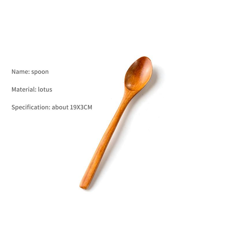 Japanese-Style Long Handle Wooden Spoon Coffee Stirring Rod Tea Dessert Spoon Mixing Soup Spoon Tableware Kitchen Supplies