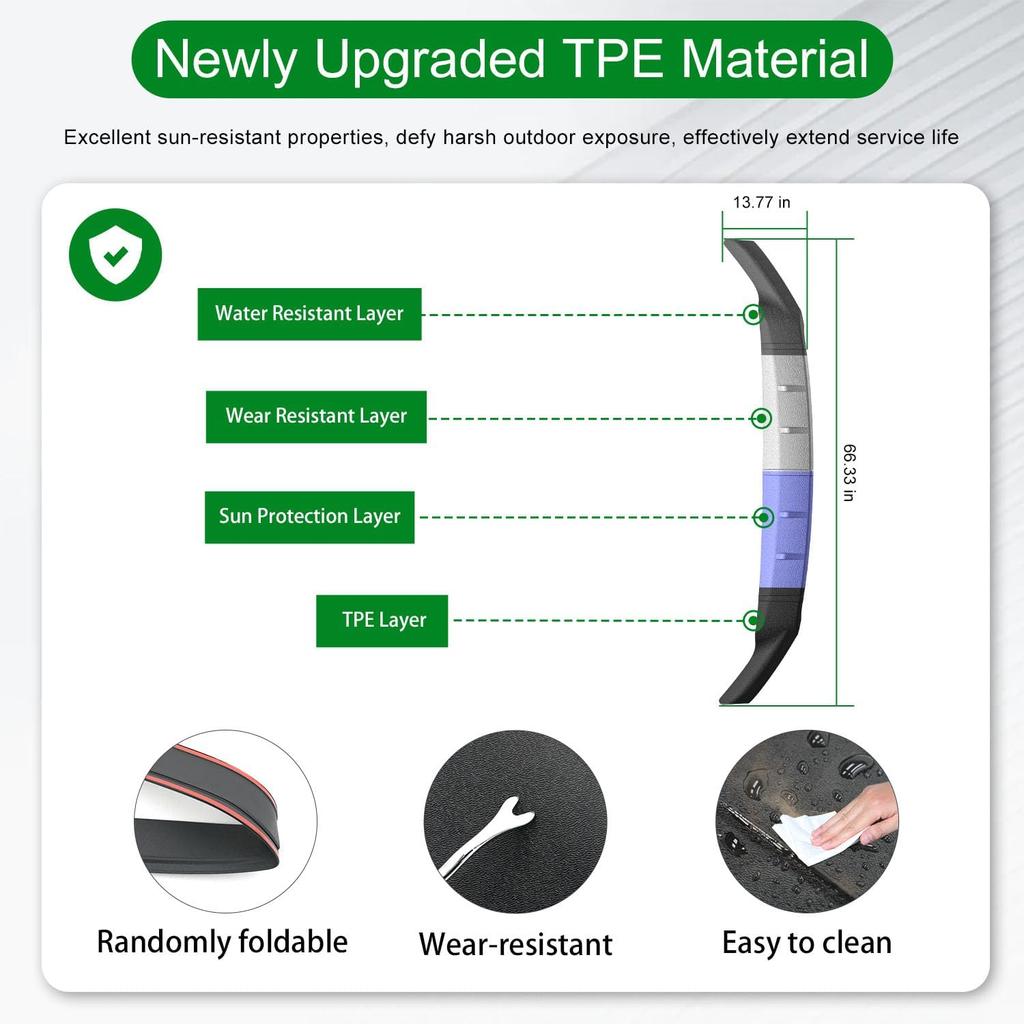 Xipoo Hood Protector Compatible With -2025 Ford F150 XLT/XL/STX/Lariat Hood Deflector TPE Shield Replacement For 2024 2025 Ford F-150 Accessories