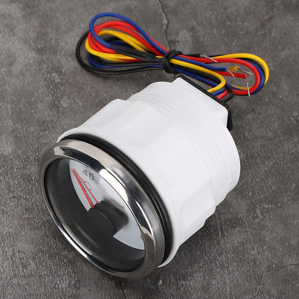 2in Cooling Water Temperature Gauge 40‑120 Celsius  Smart Alarm IP67 Waterproof 12VCelsius24V 0‑190ohm  Sensor