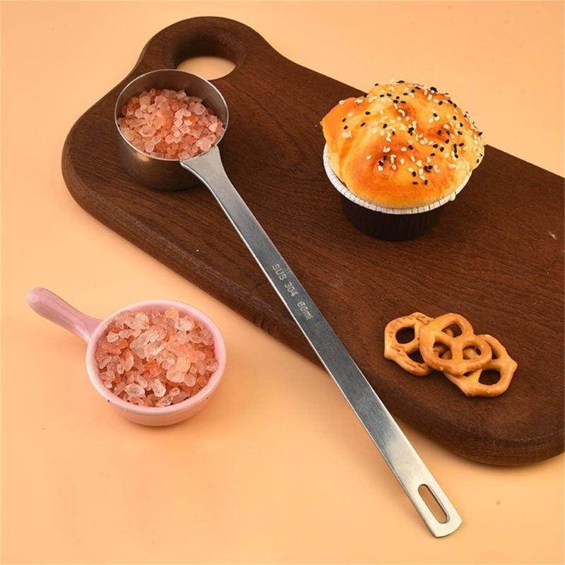 Premium 304 Nonrust Steel Long Handle Scoops Functional Baking Measuring Spoon Ideal For Coffee Powder And Spices