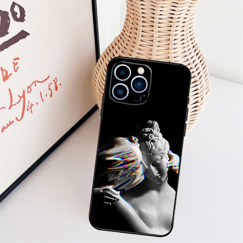 Greek Aesthetics Plaster statue Phone Case For iPhone 17 Pro Max 14 13 12 11 15 16 Pro Max mini 15 16 Plus 16e Back Cover