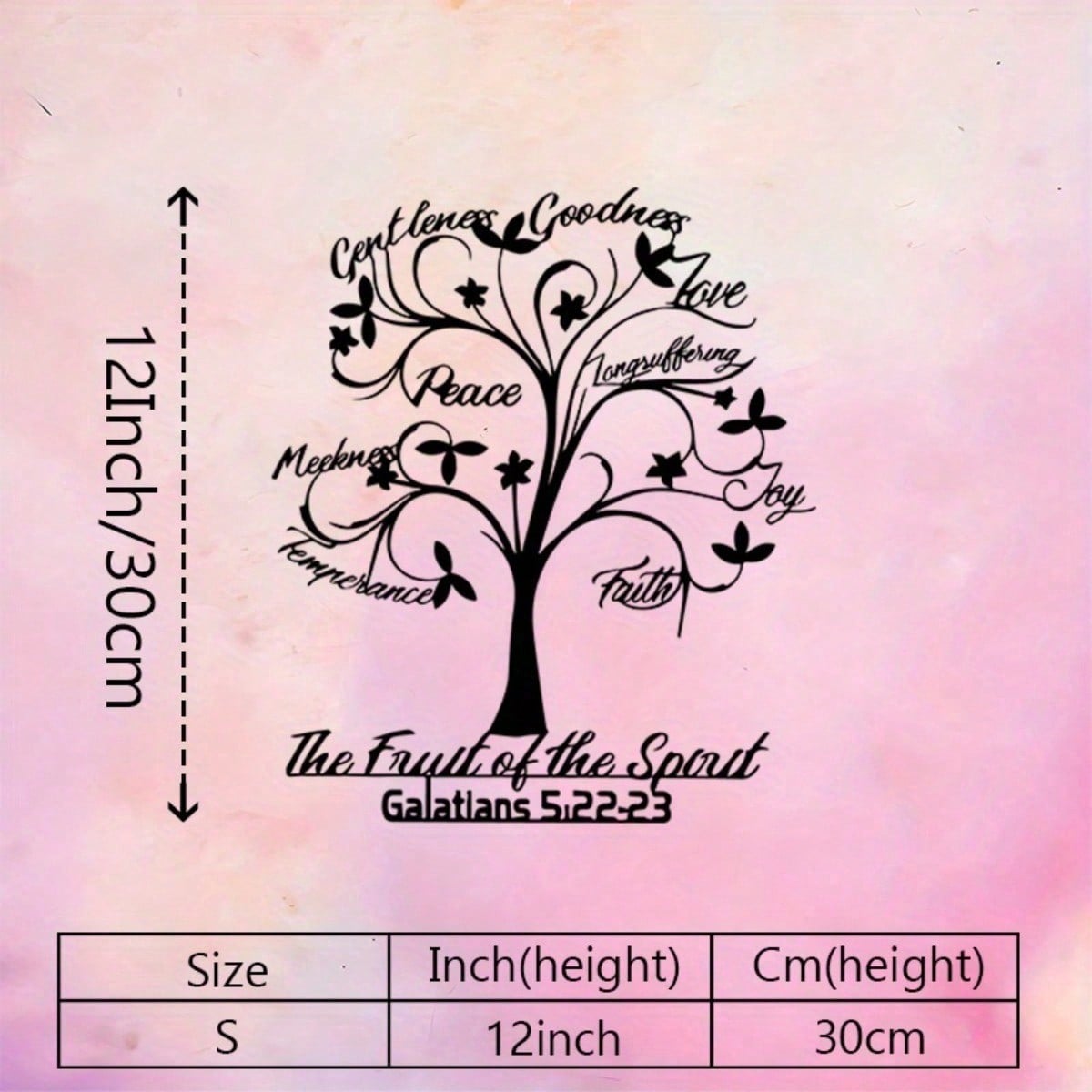 Bible Verse Metal Wall Art Galatians 5:22 23 Christian Home Decor Religious Gift TY8644-01