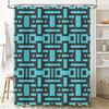 Blue Black Geometric Printed Shower Curtain for Bathroom Decor Modern Pattern Waterproof Fabric Size 72 x 84 inches (1 Set) on.c