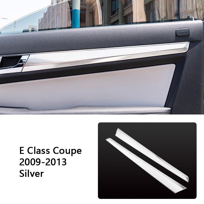

For Mercedes Benz E Class Coupe W207 C207 2009-2013 Car Door Panel Decoration Trim Strips Stainless Steel Interior Accessories серебряный