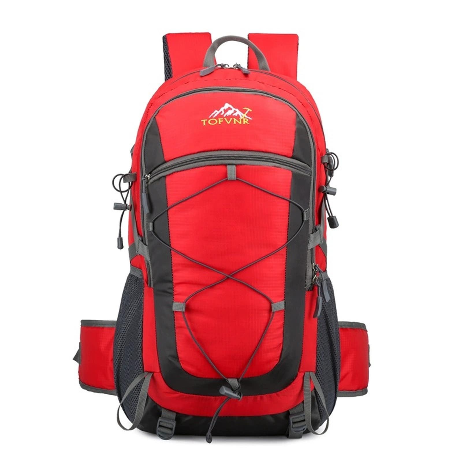 

Outdoor Travel Backpack For Men Women Trending Waterproof Camping Back Pack Youth Sports Hiking Rucksack Male 40 L One Size червоний