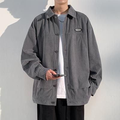 Japanische Retro-Cordjacke Herren Frühling und Herbst Trendige Marke Hübsch Locker Vielseitig Lässige Arbeitsjacke