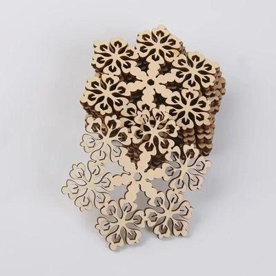 10 Stück Weihnachten DIY Holz Hohl Schneeflocke Schnur Ausschnitte Bastelverzierung Geschenkanhänger Holzornament für Hochzeit