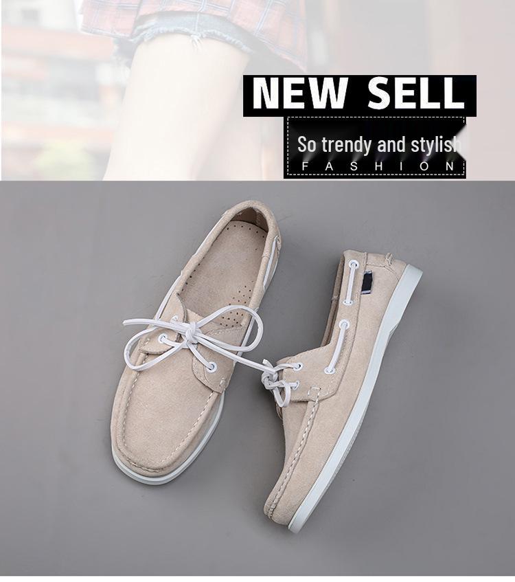 Men's Plus Size Genuine Leather Boat Shoes - British Style, Versatile Casual Lace-up Shoes