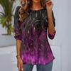 Women Autumn and Winter New 3D Printe Long Sleeved T-shirt