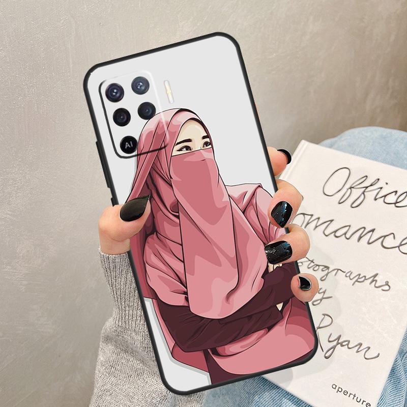 Muslim Arabic Hijab Girl Case For Oppo A78 A98 A18 A38 A58 A60 A80 A40 A77 A57 A17 A74 A54 A94 A96 A76 A16 A15 A5 Pro