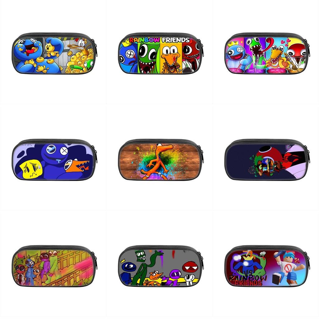 Rainbow Friends Cartoon Pencil Case With Durable Nylon Material Large Capacity School Storage