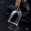 Acrylic Buddha Amulet Pendant - Transparent, Dustproof, Fashionable Door Shape with Openable Gemstone Charm