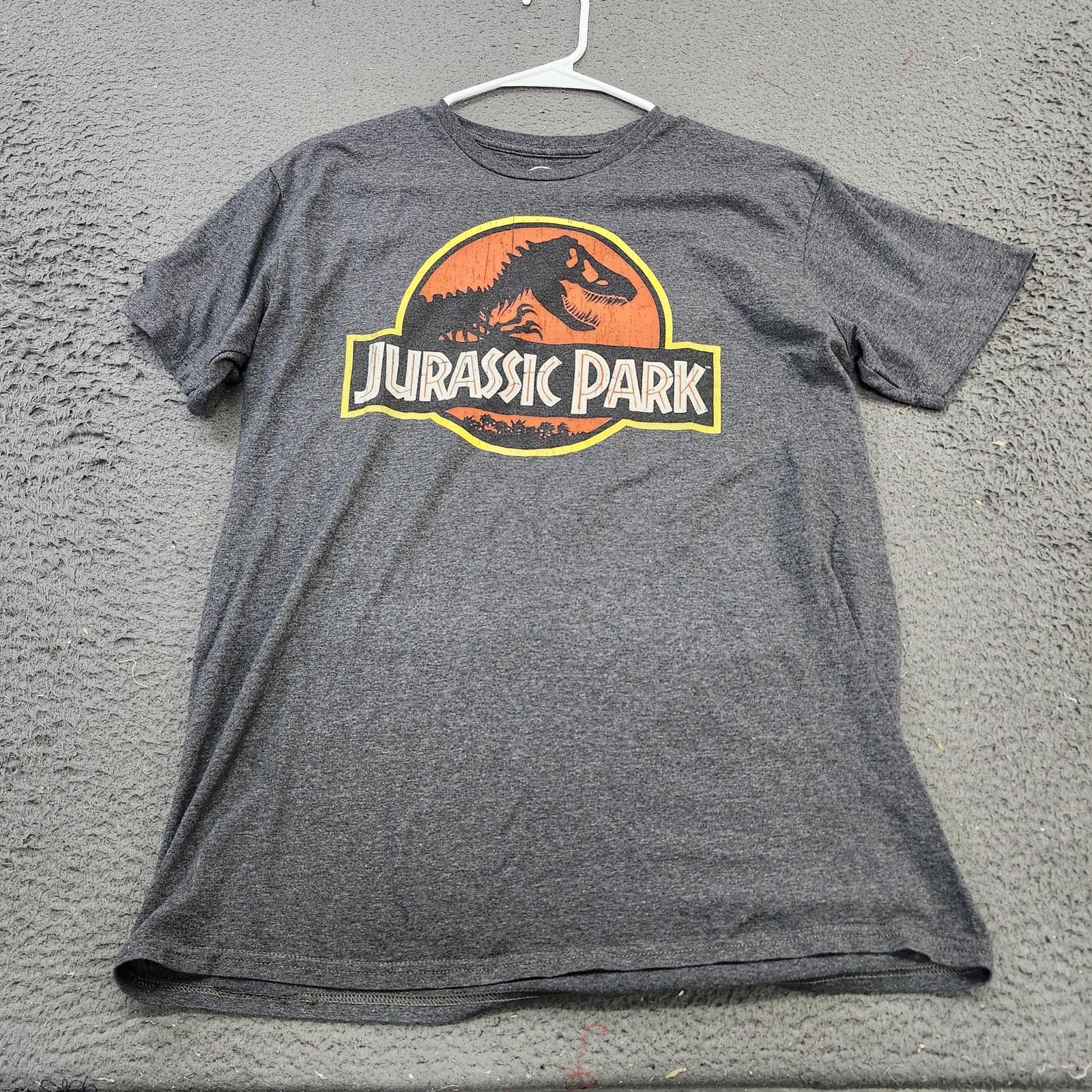 Jurassic Park Shirt Mens Large Gray Logo Graphic Tee Dinosaur Movie T-Rex Unisex T-Shirt XXL