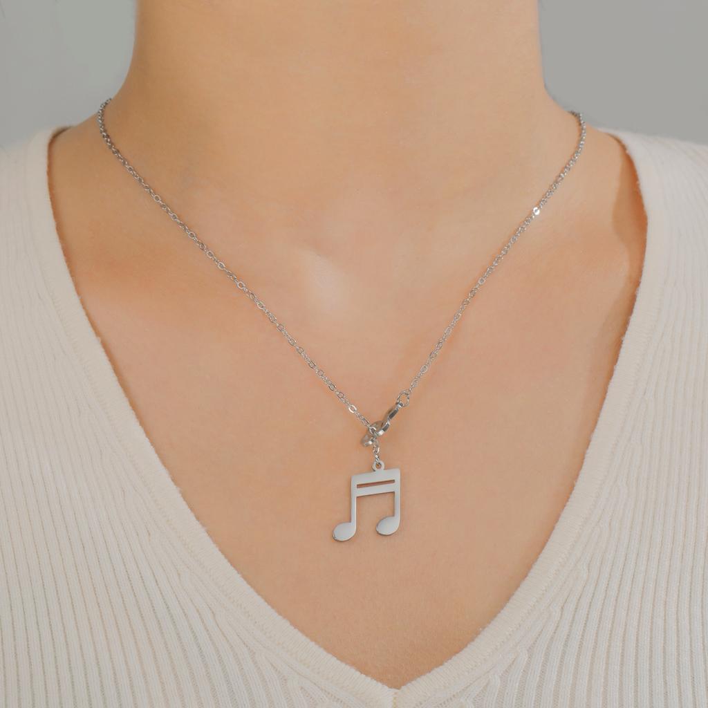 Cazador Trendy Music Note Pendant Necklace Women Stainless Steel Chain Choker Gold Color Jewelry Mother's Day Gift 2026 New
