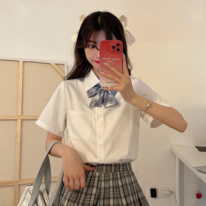 Original Short Sleeve White JK Uniform Shirt with Pointed Collar
