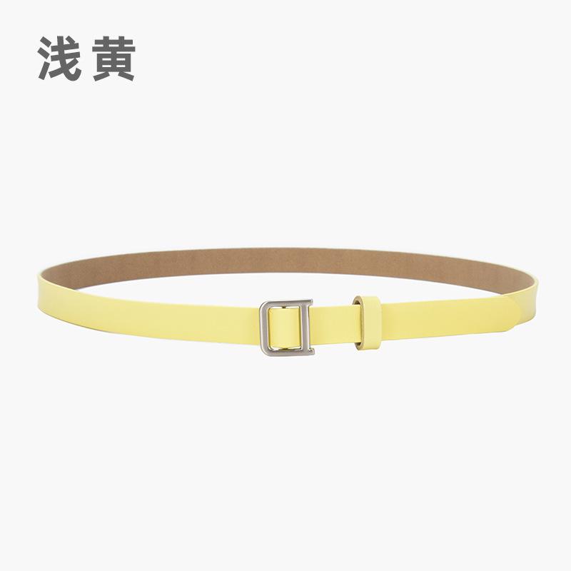 Leather Belt Ladies Jeans Decorative Fine Belt Retro Silver Buckle Women'S Belt Tide