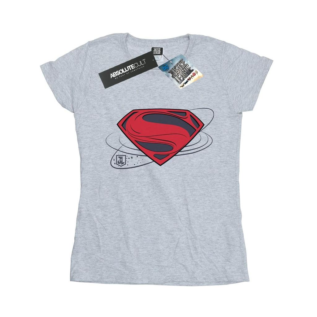 DC Comics Womens/Ladies Justice League Movie Superman Logo Cotton T-Shirt