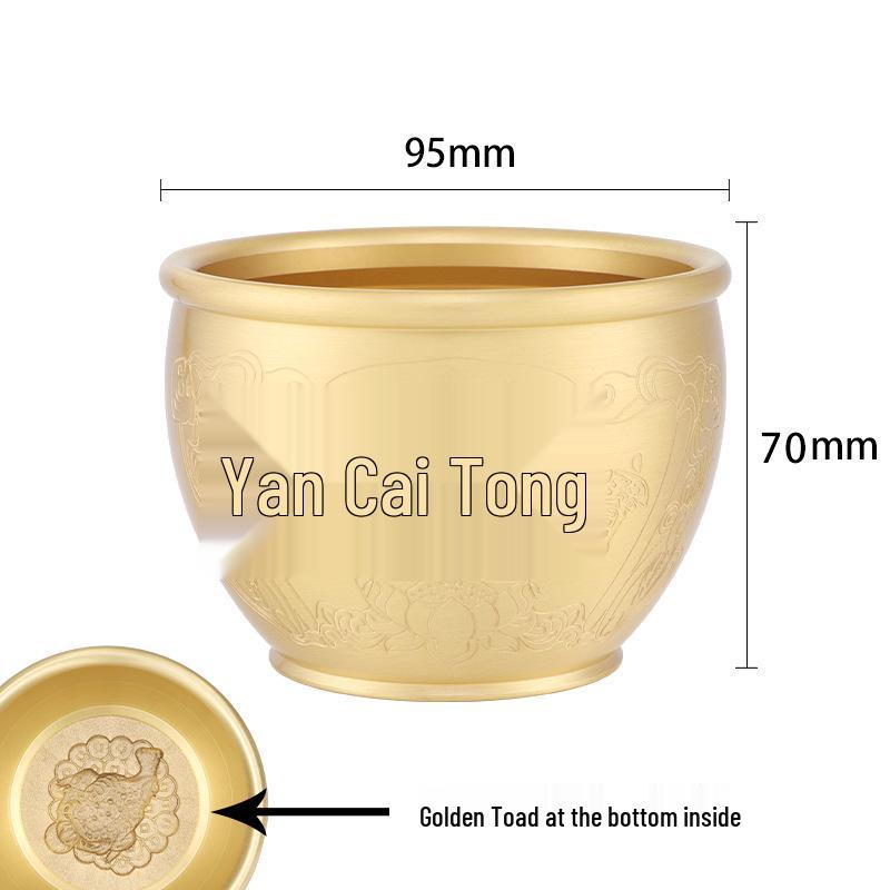 Copper Pot Decorative Ashtray: Pure Brass Blessings and Wealth Attraction Jar.
