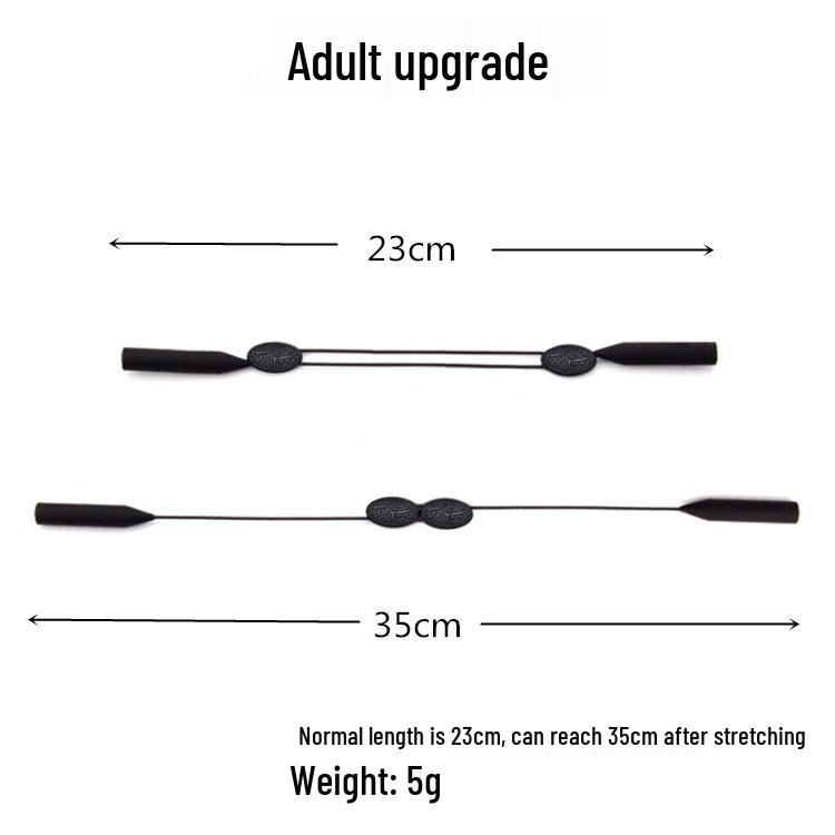 Adjustable Anti-Slip Silicone Eyeglass Cord Set with Ear Hooks and Sleeves