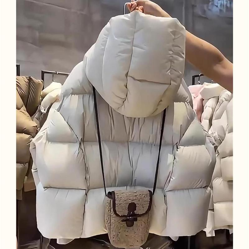 Thickness Short Down Jacket Women Winter Warm Puffer Coat Hooded Down Coats Fluffy Parkas