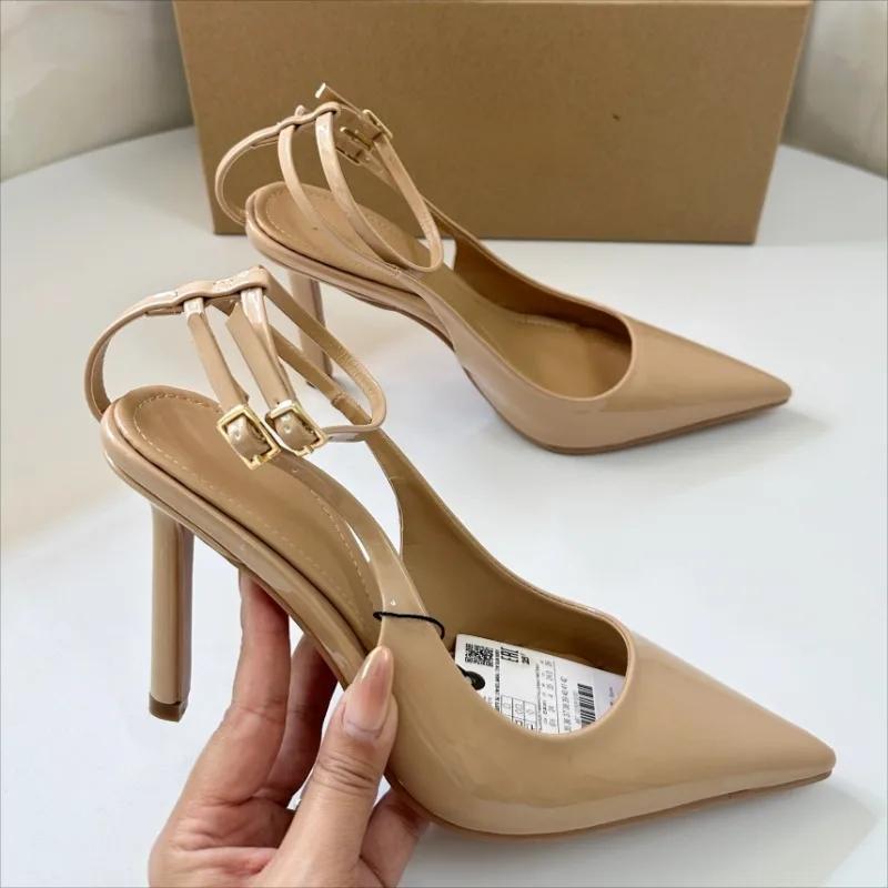 Fashion 2025 Summer Stiletto Modern Sandals for Women High Heels Sexy Ankle Strap Pointed Toe Luxury Brand Party Wedding Bridal Shoes