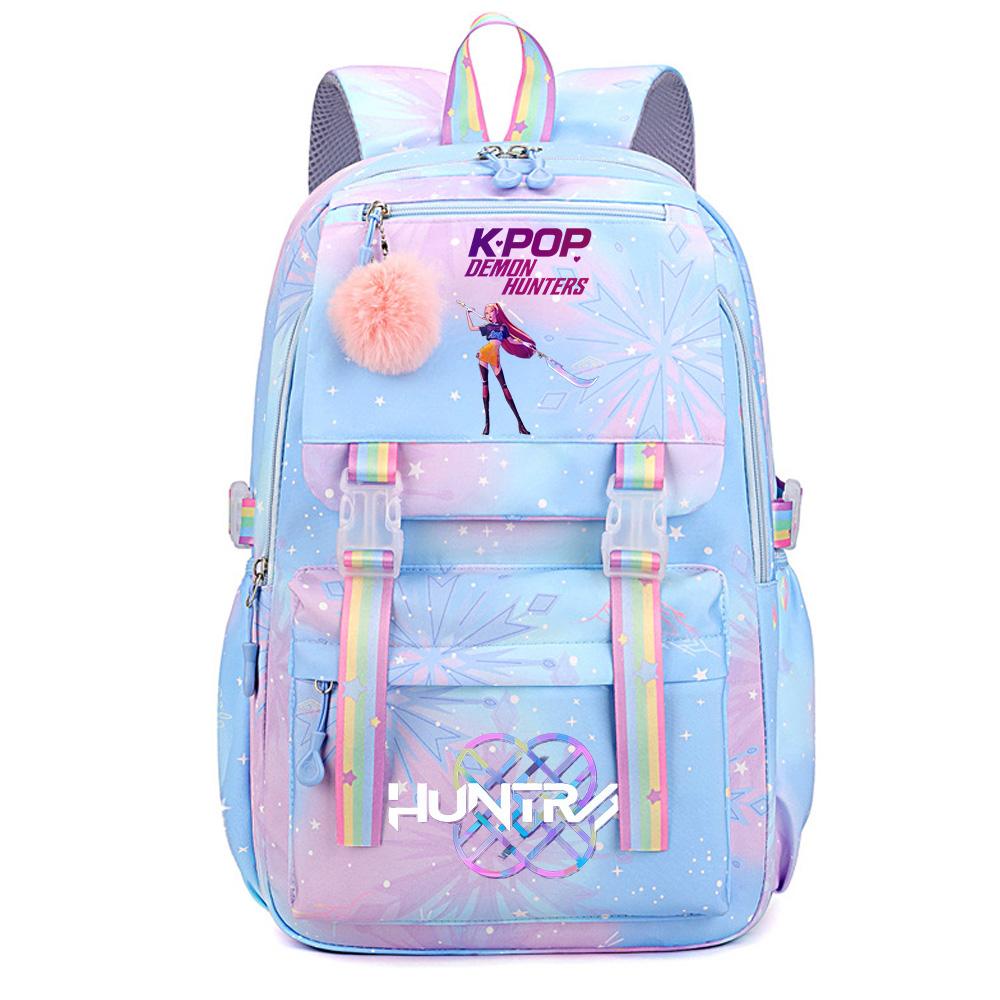 Niedlicher Anime K-Pop Dämonenjäger Aufdruck Große Kapazität Wasserdichter Rucksack Teenger Schüler Mädchen Junge Schultasche Büchertasche Damen Reisetasche Rucksack