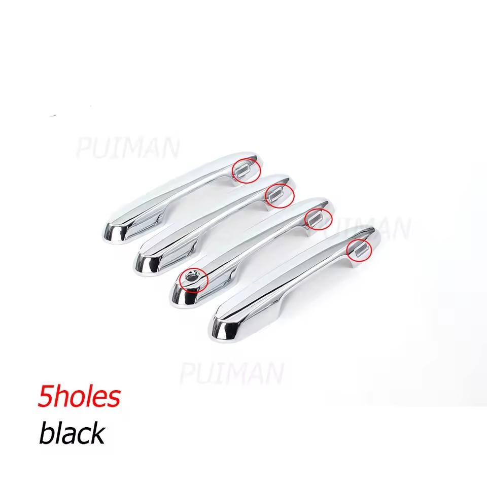 

For Toyota Land Cruiser LC300 ABS Glossy Black Door Handle Cover Door Bowl Frame Trims Car Styling Accessories Silver Handle