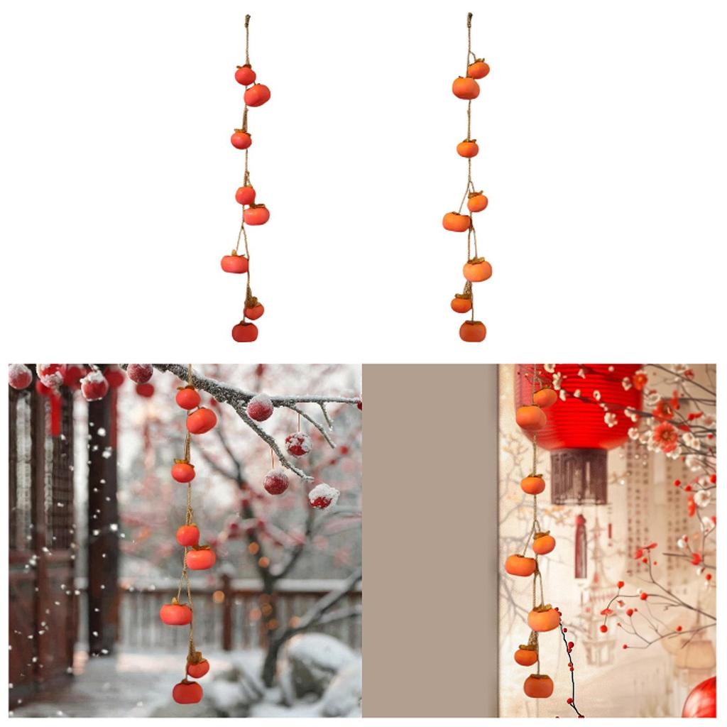 Simulation Persimmon Pendant Home Decoration Harvest Decor Realistic Cute Faux Fruit for Cafe Bedroom Holiday Living Room Office