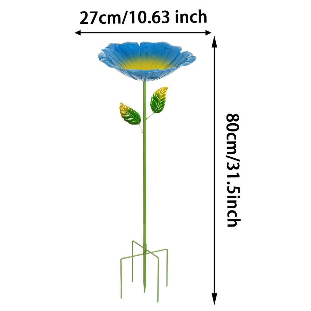 Bee Bath Flower Shaped Garden Stake Bird Water Feeder Outside Butterfly Drinking Station for Patio Backyard Porch Yard Lawn
